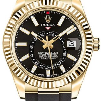 rolex sky-dweller 18k gult guld män lyxklocka 326238-0009