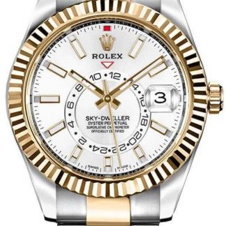 rolex sky-dweller esfera blanca reloj de los hombres 326933-0009