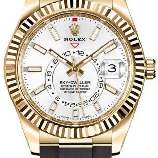 rolex sky-dweller 42mm hvid urskive mænd ur 326238-0006